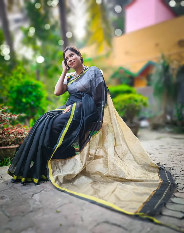 Black_Cotton_Silk_Ghicha_Handloom_Saree