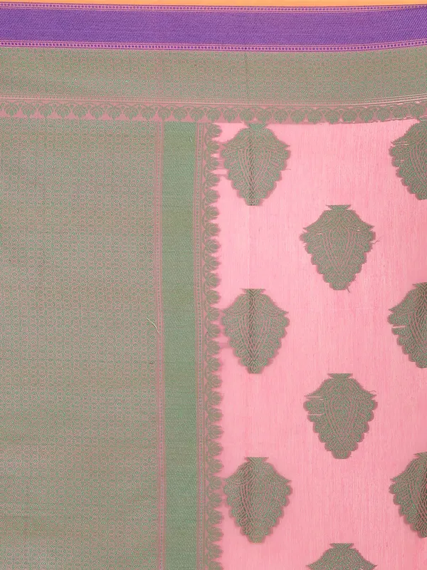 Pink_Cotton_Blend_Banarasi_Sarees_For_Women