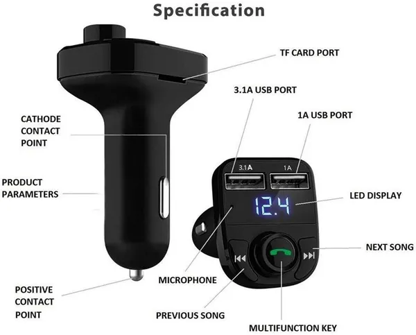 Car_Charger_With_Fm_Transmitter_Car_Kit_|_Universal_Car_Bluetooth_Connectivity_|_Hands_Free_Call_Receiver_|_Stereo_Music_Player_Music_Playback_|_Tf_Card_Support_|_Usb_Mobile_Charger_Port_Black_Color