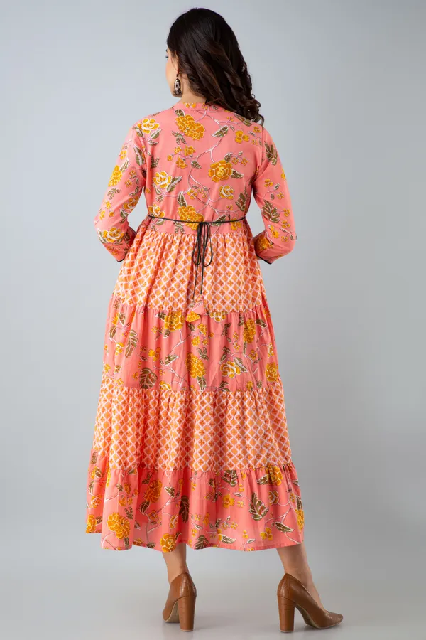 Peach_Women's_Cotton_Floral_Printed_Anarkali_Kurta