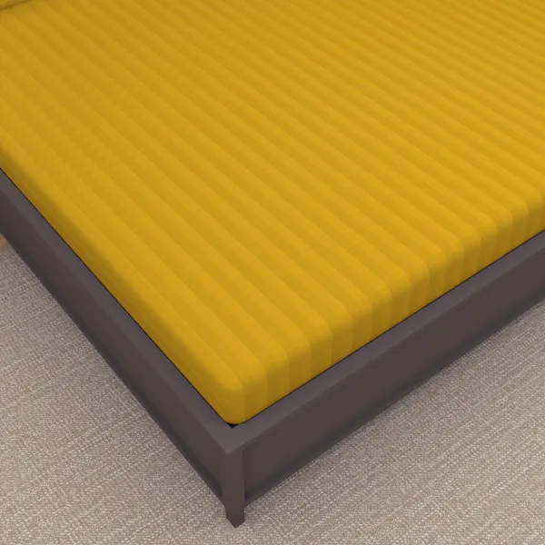 _100%_Cotton_220_TC_Italian_Stripes_Flat_King_Size_Bedsheet_With_2_Pillow_Cover_(108_x_108_Inch,_GOLD)
