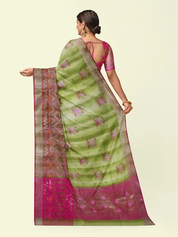 Green_Matka_Silk/Silk_Blend_Banarasi_Sarees_For_Women