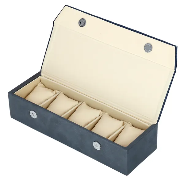 Watch_Box_Organizer_Holder_Jewelry_Accessories_Display_Storage_Case_Watch_Organiser_Collection_Box_5_Slots_In_PU_Leather_For_Men_Women_Blue_Grey_Color