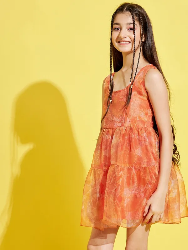 Orange_Dress_for_Girl_|_Fit_And_Flare