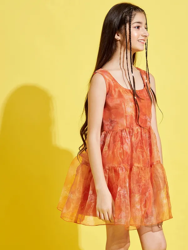Orange_Dress_for_Girl_|_Fit_And_Flare