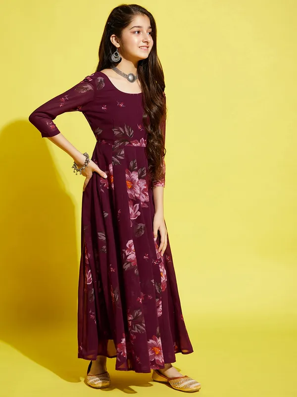 Wine_Dress_for_Girl_|_Georgette_Maxi