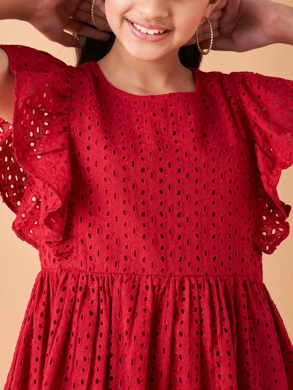 Maroon_Round_neck_dress_|_Premium_cotton_Fabric_with_zipper