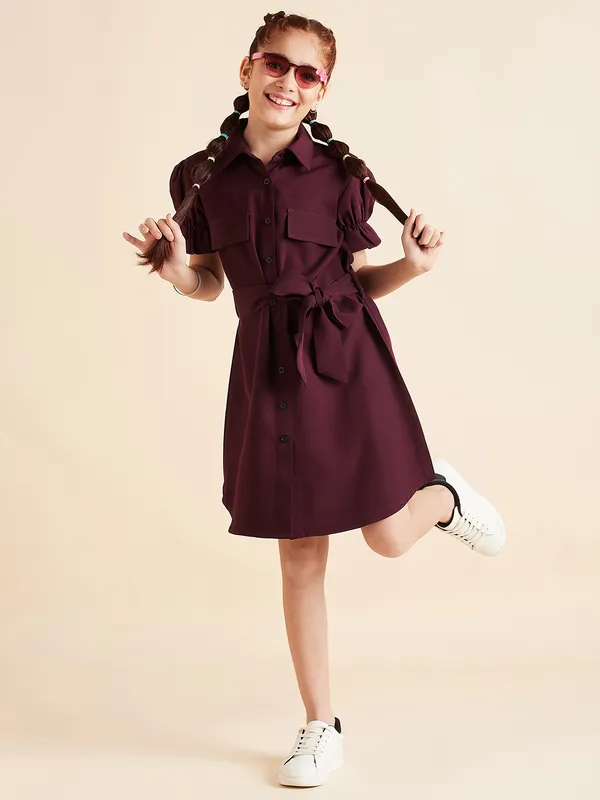 Wine_Dress_for_Girl_|_Shirt