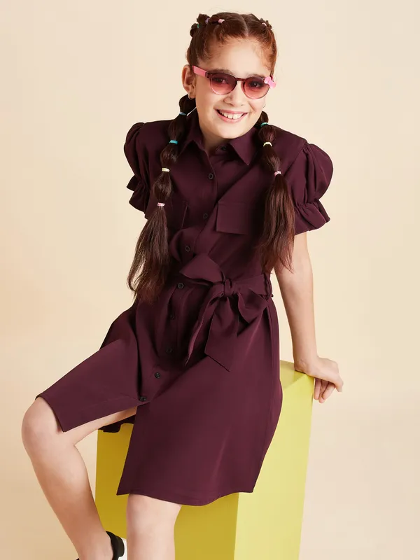 Wine_Dress_for_Girl_|_Shirt