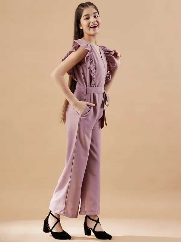 Peach_V-Neck_Jumpsuit_for_Girls_|_Self_Design