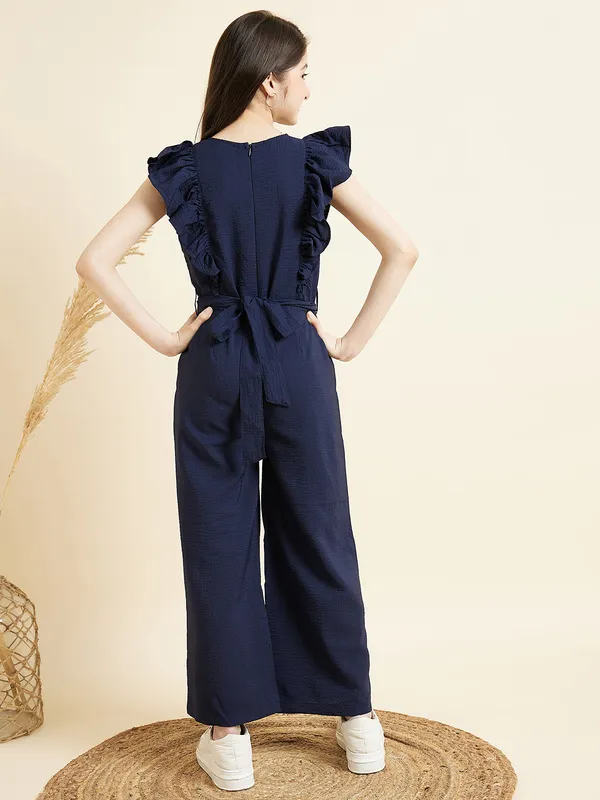 Navy_Blue_Jumpsuit_for_Girls_|_Solid/Plain
