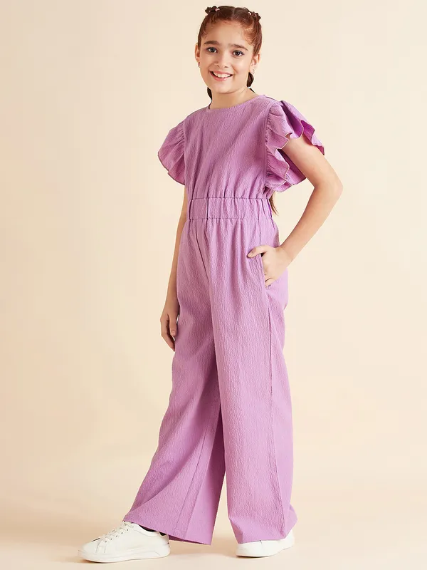 Lavender_Jumpsuit_for_Girls_|_Solid/Plain