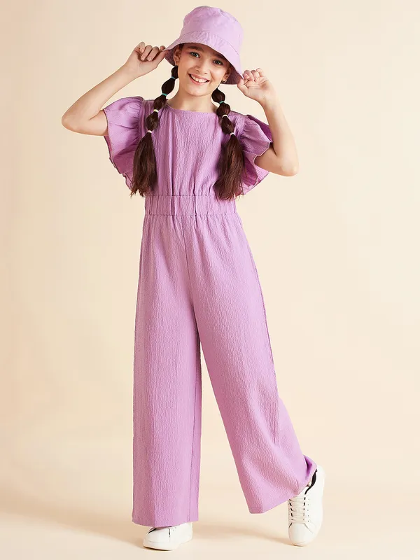 Lavender_Jumpsuit_for_Girls_|_Solid/Plain
