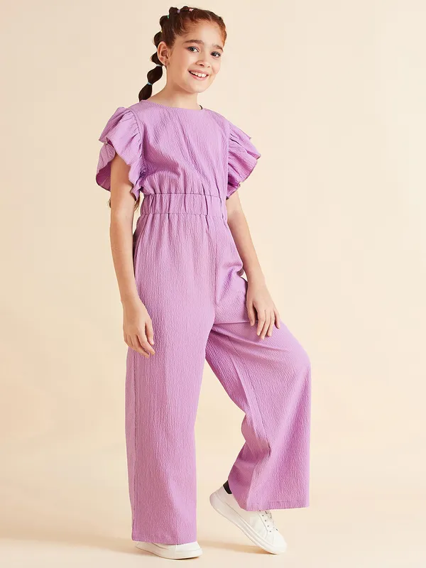 Lavender_Jumpsuit_for_Girls_|_Solid/Plain