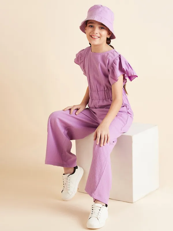 Lavender_Jumpsuit_for_Girls_|_Solid/Plain