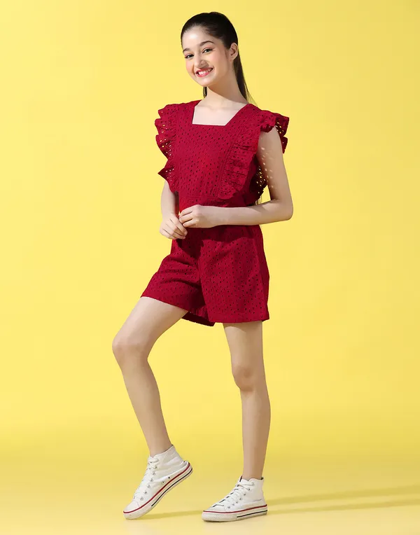 Maroon_Jumpsuit_for_Girls_|_Schiffli