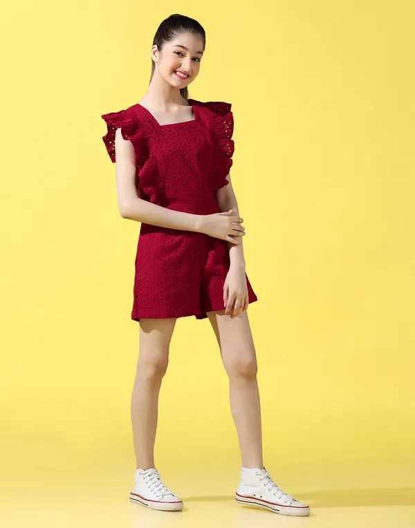 Maroon_Jumpsuit_for_Girls_|_Schiffli