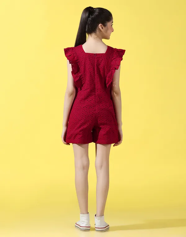 Maroon_Jumpsuit_for_Girls_|_Schiffli