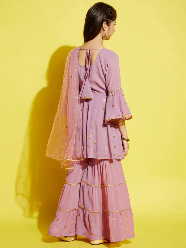 Pink_Kurta_And_Sharara_Set_for_Girls_|_Georgette_Embroide