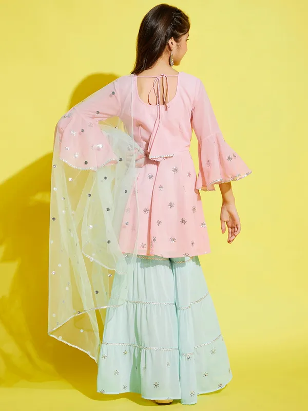 Pink_Kurta_And_Sharara_Set_for_Girls_|_Georgette_Embroide
