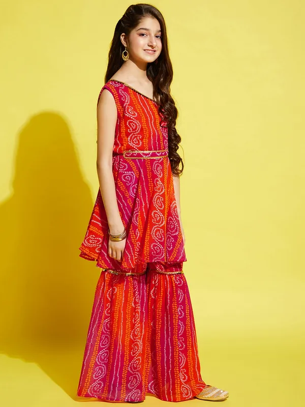 Orange_Kurta_And_Sharara_Set_for_Girls_|_Georgette