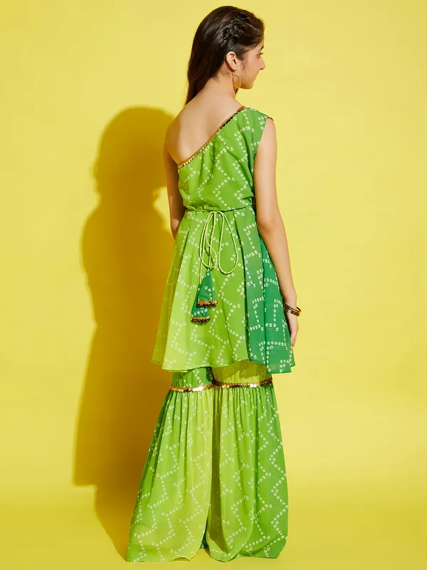 Green__Kurta_And_Sharara_Set_for_Girls_|_Georgette