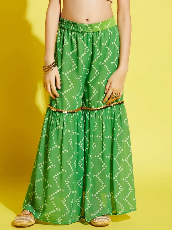 Green__Kurta_And_Sharara_Set_for_Girls_|_Georgette