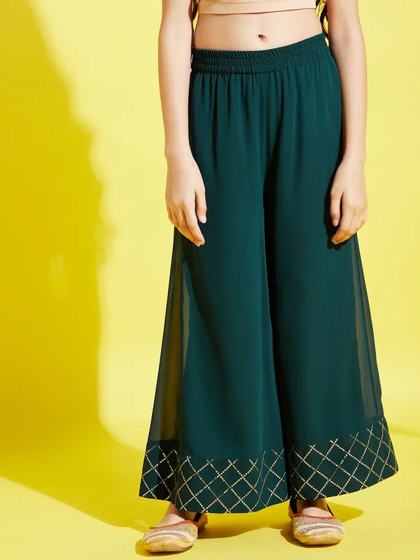 Green__Kurta_And_Sharara_Set_for_Girls_|_Georgette_Embroide