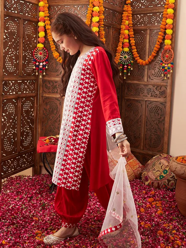 Red_Kurta_And_Sharara_Set_for_Girls