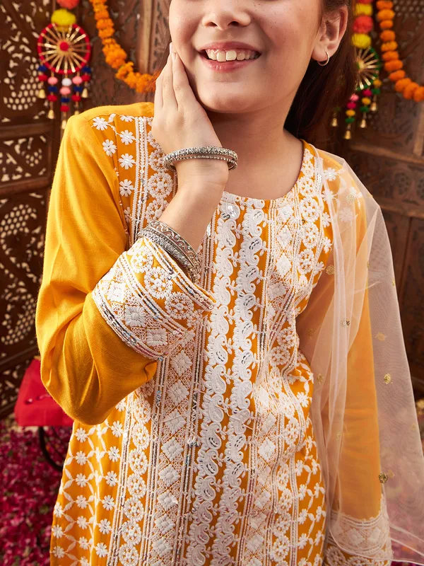 Yellow_Kurta_And_Sharara_Set_for_Girls