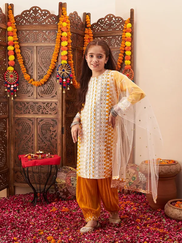 Yellow_Kurta_And_Sharara_Set_for_Girls