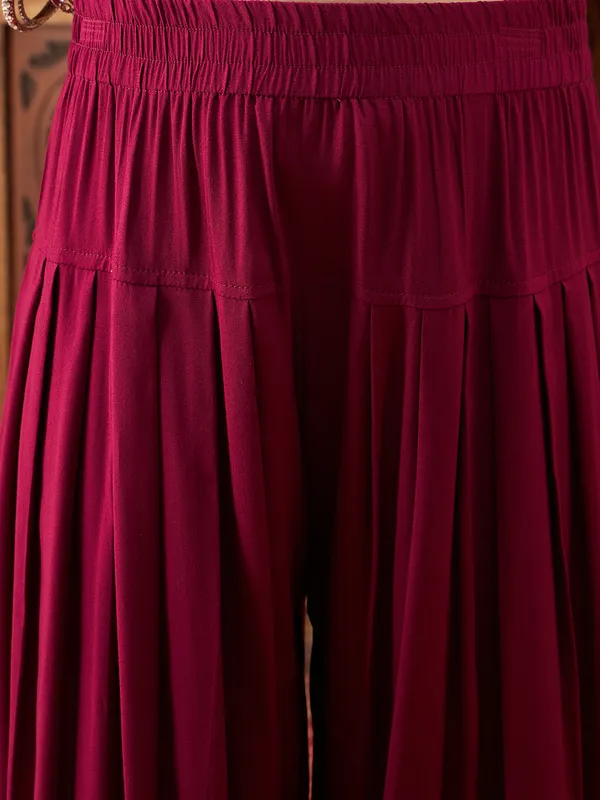 Wine_Kurta_And_Salwar_Set_for_Girls