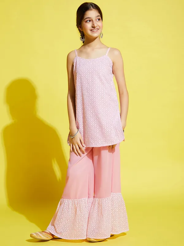 Pink_Kurta_And_Sharara_Set_for_Girls_|_Georgette_Embroide
