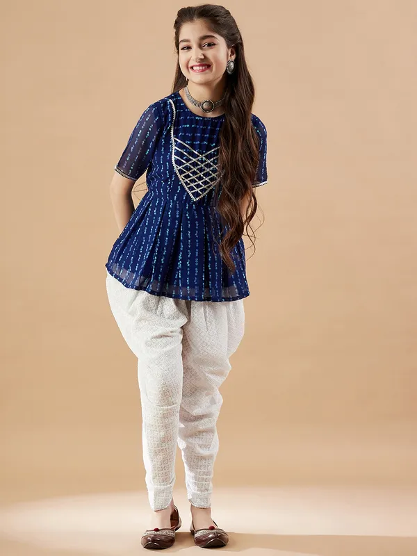 Blue_Kurta_And_Dhoti_Set_for_Girls