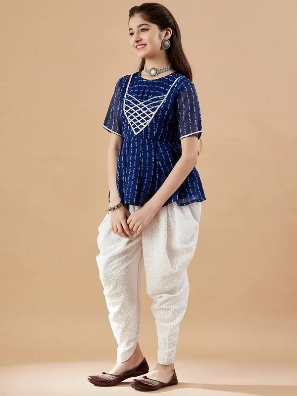 Blue_Kurta_And_Dhoti_Set_for_Girls