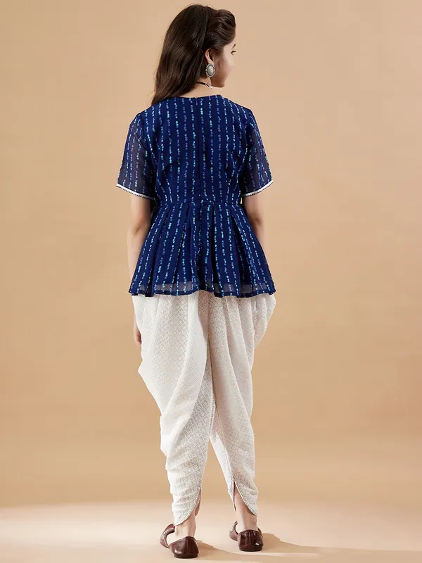 Blue_Kurta_And_Dhoti_Set_for_Girls