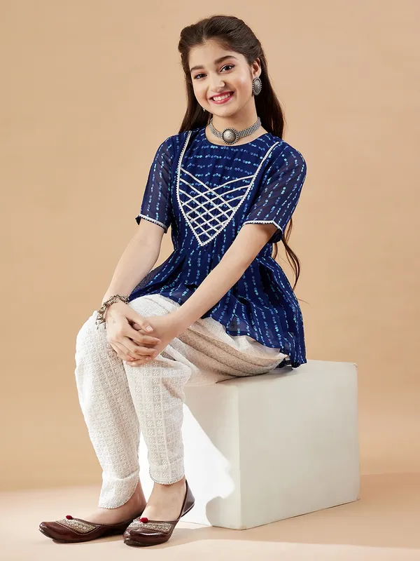 Blue_Kurta_And_Dhoti_Set_for_Girls