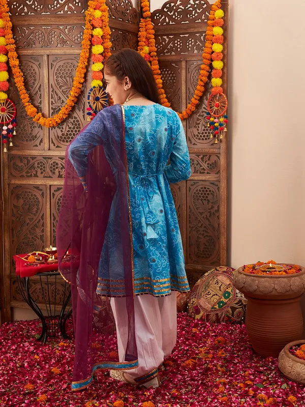 Blue_Kurta_And_Salwar_Set_for_Girls