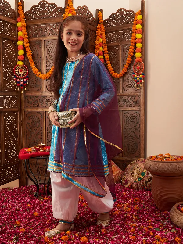 Blue_Kurta_And_Salwar_Set_for_Girls