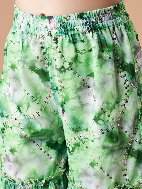 Green__Kurta_And_Sharara_Set_for_Girls_|_Georgette