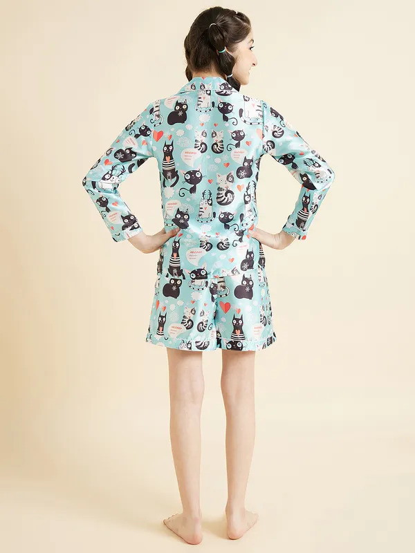 Turquoise_Blue_Night_Suit_for_Girls_|