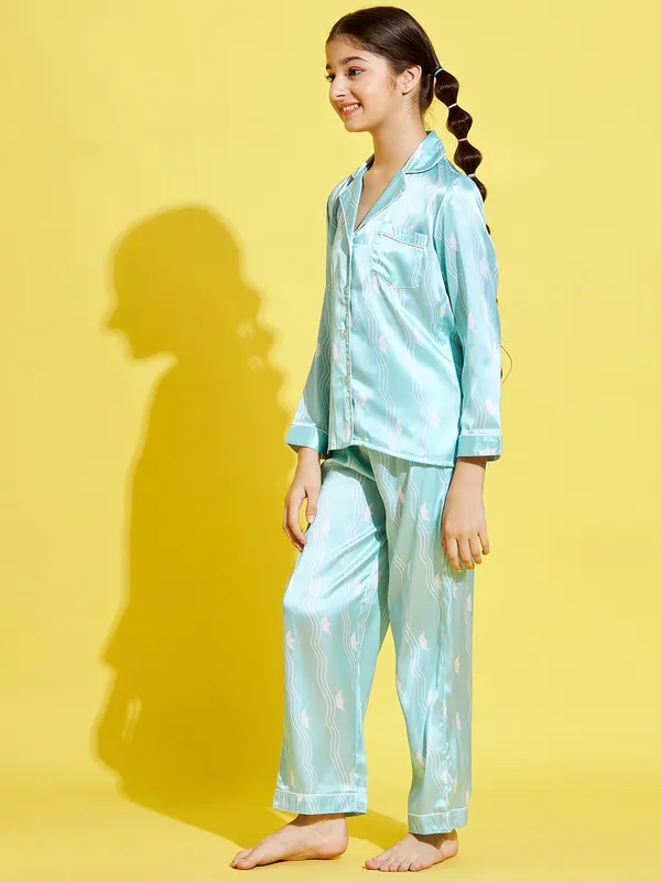 Turquoise_Blue_Night_Suit_for_Girls_|
