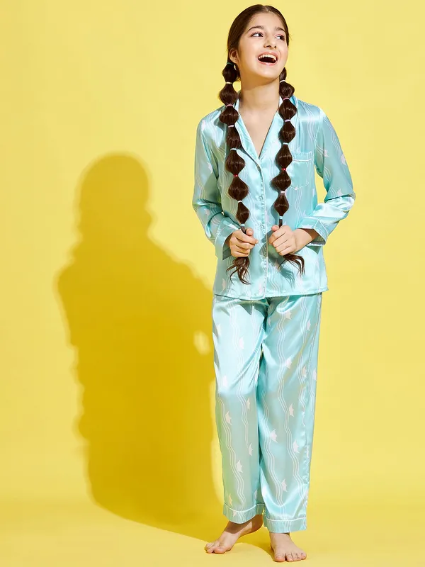 Turquoise_Blue_Night_Suit_for_Girls_|