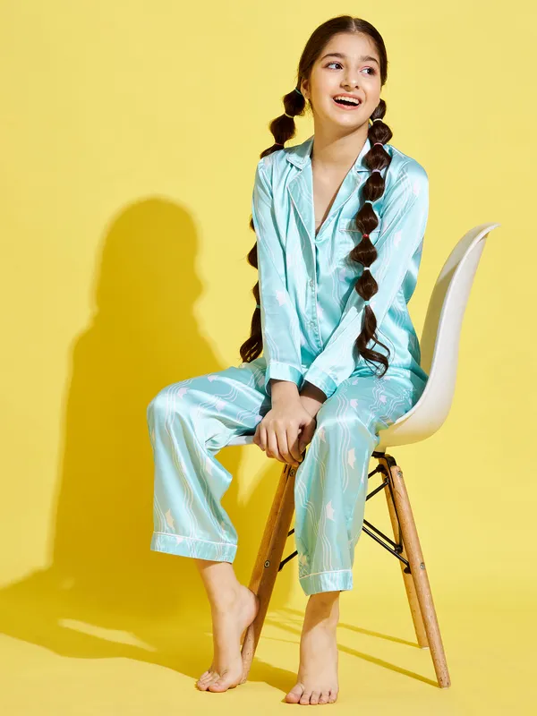Turquoise_Blue_Night_Suit_for_Girls_|