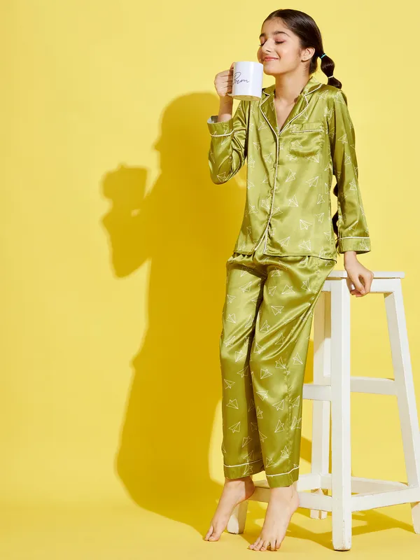 Green__Night_Suit_for_Girls_|