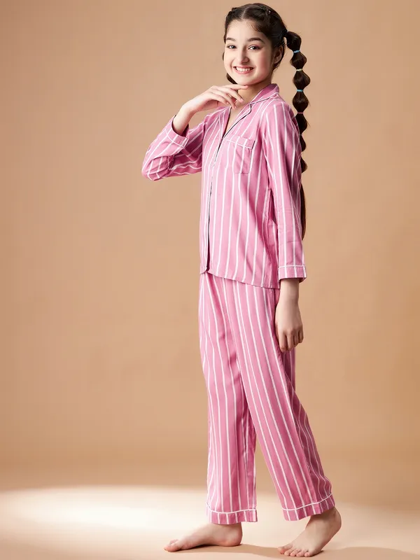 Pink_Night_Suit_for_Girls_|__Striped