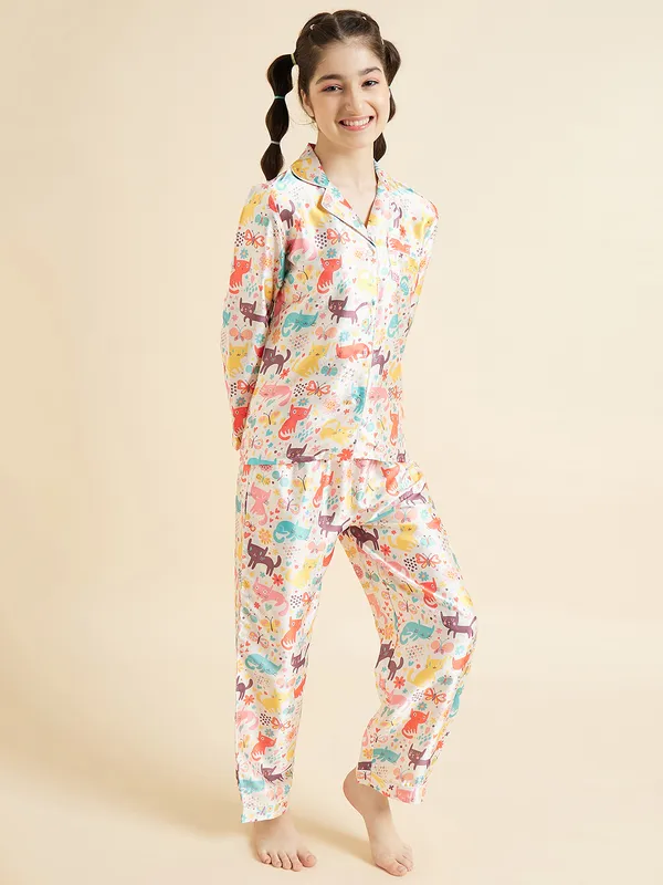 Off_White_Night_Suit_for_Girls_|