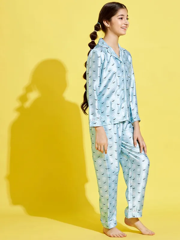 Turquoise_Blue_Night_Suit_for_Girls_|
