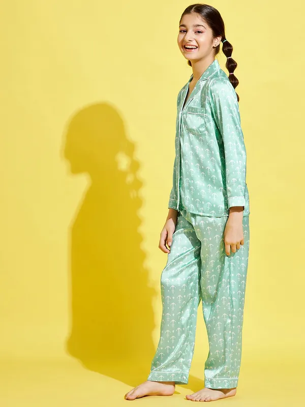 Turquoise_Blue_Night_Suit_for_Girls_|