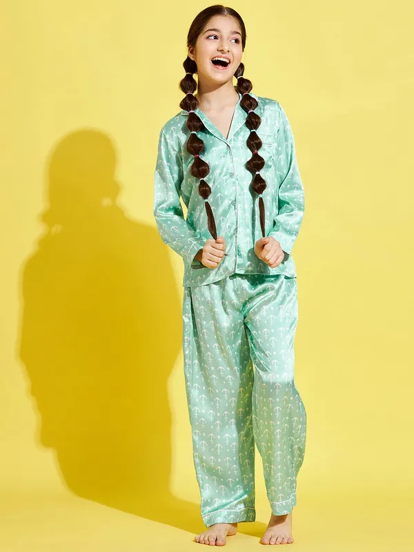 Turquoise_Blue_Night_Suit_for_Girls_|